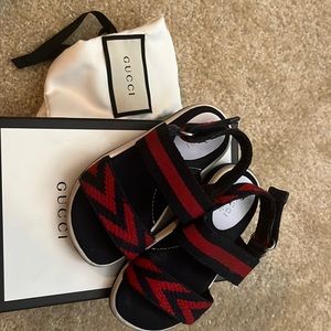 Authentic cute red and dark blue sandals